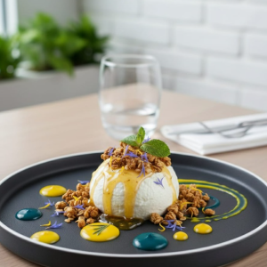 Fromage blanc fermier au miel du 11ème et granola croustillant maison
